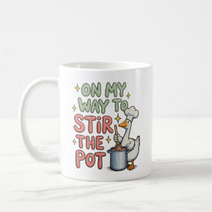 Op Weg Om De Pot Te Roeren Schattig Meisjesachtig Koffiemok
