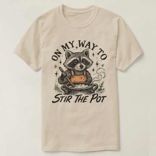 Op Weg Om De Pot Wasbeer Te Roeren , Grappige Wasb T-shirt (Design voorkant)