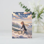 Op weg om een golf te vangen briefkaart (Staand voorkant)