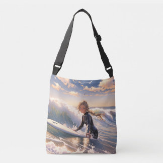 Op weg om een golf te vangen crossbody tas