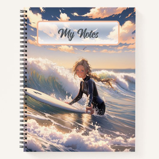Op weg om een golf te vangen notitieboek (Voorkant)