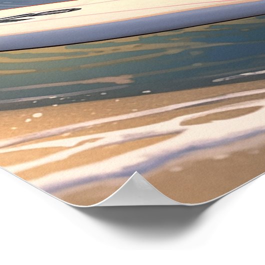 Op weg om een golf te vangen poster (Hoek)