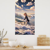 Op weg om een golf te vangen - Ultra hoog Poster (Keuken)