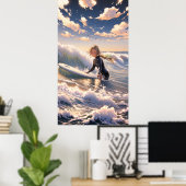 Op weg om een golf te vangen - Ultra hoog Poster (Thuiskantoor)