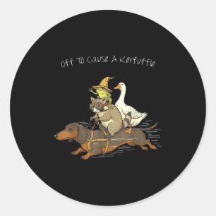 Op weg om een rel te schoppen grappige dachshund k ronde sticker