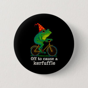 Op weg om een rel te schoppen Grappige Kikker Tove Ronde Button 5,7 Cm