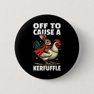 Op weg om een rel te schoppen Grappige Meme Konijn Ronde Button 5,7 Cm