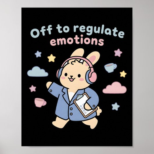 Op weg om emoties te reguleren Grappige Bunny Koni Poster (Voorkant)