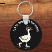 Op weg om emoties te reguleren grappige gans schaa sleutelhanger (Voorkant)