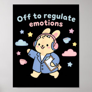 Op weg om emoties te reguleren grappige konijn sco poster