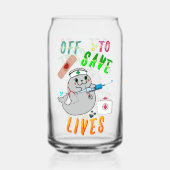 Op weg om levens te redden blikvorm glas (Voorkant)