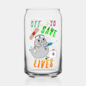 Op weg om levens te redden blikvorm glas (Achterkant)