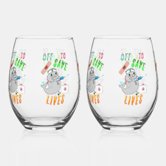 Op weg om levens te redden wijnglas zonder voet