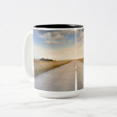 Op weg tweekleurige koffiemok (Voorkant links)