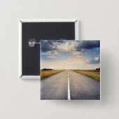 Op weg vierkante button 5,1 cm (Voorkant /achterkant)