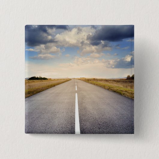 Op weg vierkante button 5,1 cm (Voorkant)