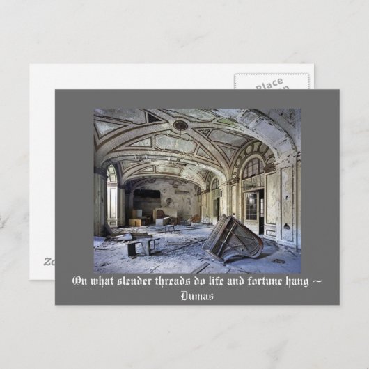 Op welke slankdraden leven en fortuin hangen.. briefkaart (Voorkant / Achterkant)