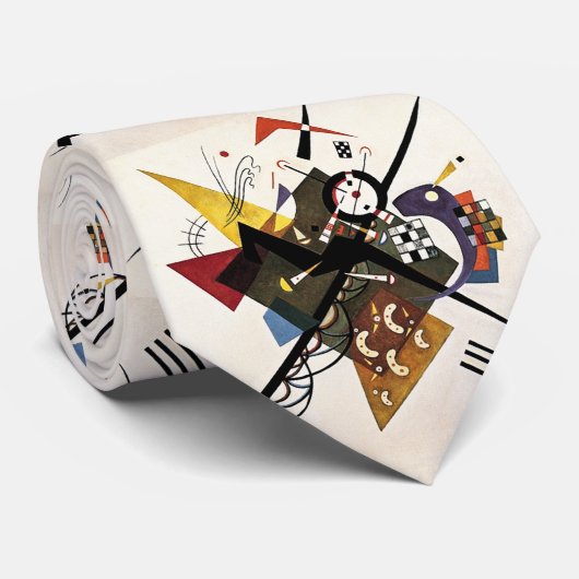 Op White II - Wassily Kandinsky Stropdas (Opgerold)