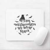Op woensdag Draag we Black Retro Halloween _1 Muismat (Met muis)