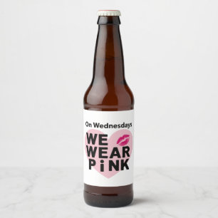 Op woensdag Draag we Pink Funny Valentijn Bier Etiket