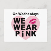 Op woensdag Draag we Pink Funny Valentijn Briefkaart (Voorkant)