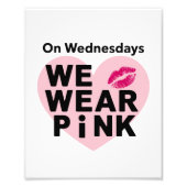 Op woensdag Draag we Pink Funny Valentijn Foto Afdruk (Voorkant)