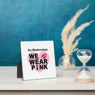 Op woensdag Draag we Pink Funny Valentijn Fotoplaat