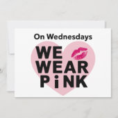 Op woensdag Draag we Pink Funny Valentijn Kaart (Voorkant)