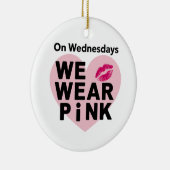 Op woensdag Draag we Pink Funny Valentijn Keramisch Ornament (Rechts)