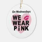 Op woensdag Draag we Pink Funny Valentijn Keramisch Ornament (Links)