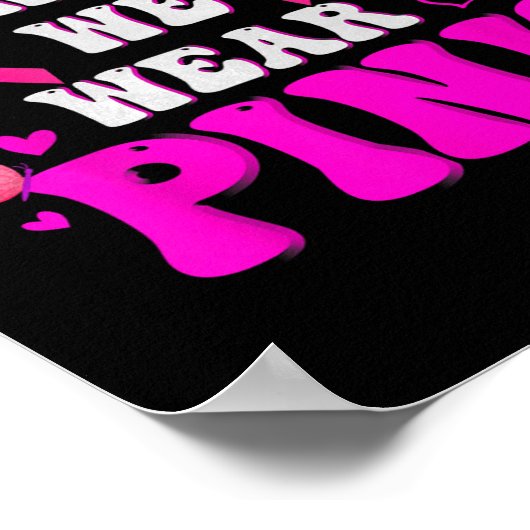 Op woensdag Draag we Pink Ribbon borstkanker AWA Poster (Hoek)