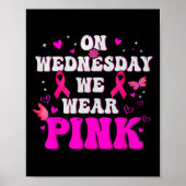 Op woensdag Draag we Pink Ribbon borstkanker AWA Poster (Voorkant)
