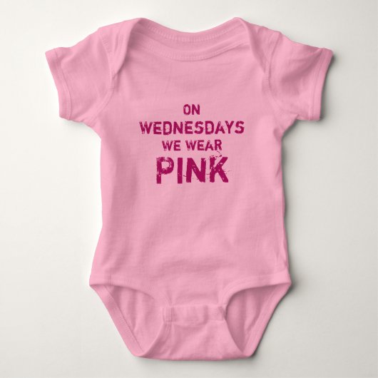 Op woensdag Draag we roze Baby Tutu Bodysuit (Voorkant)