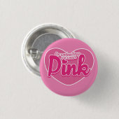Op woensdag draag we roze ronde button 3,2 cm (Voorkant /achterkant)