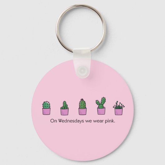 Op woensdag Draag we Roze Sleutelhanger (Voorkant)
