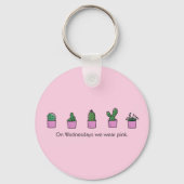Op woensdag Draag we Roze Sleutelhanger (Achterkant)