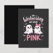 Op woensdag Draag we roze spookachtige Halloween s Aankondiging (Voorkant / Achterkant)