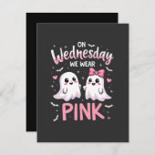 Op woensdag Draag we roze spookachtige Halloween s Kaart (Voorkant / Achterkant)