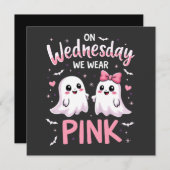 Op woensdag Draag we roze spookachtige Halloween s Kaart (Voorkant / Achterkant)