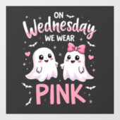 Op woensdag Draag we roze spookachtige Halloween s Raamsticker (Vel)