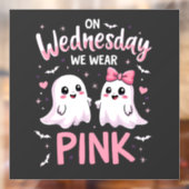 Op woensdag Draag we roze spookachtige Halloween s Raamsticker (Vel 2)