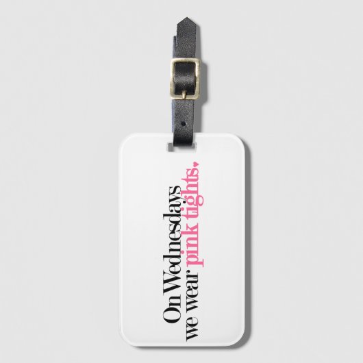 Op woensdag Draag we roze strak Bagagelabel (Voorkant (verticaal))