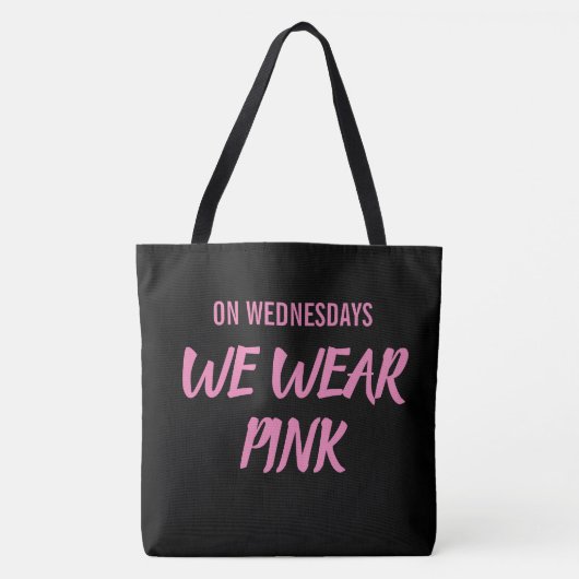 Op woensdag Draag we Roze Tote Bag (Voorkant)