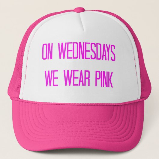 Op woensdag Draag we Roze Trucker Pet (Voorkant)