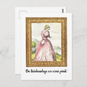 "Op woensdagen Draag we roze" Grappig Briefkaart (Voorkant / Achterkant)