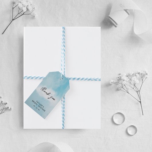 Op wolk 9 Bruidsfeest Favoren Dank je wel Cadeaulabel