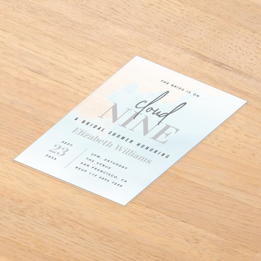 Op wolk 9 Elegante Bruidsmeisjesborrel  Acryl Uitnodigingen (Laagn)