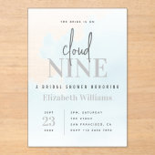 Op wolk 9 Elegante Bruidsmeisjesborrel  Acryl Uitnodigingen (Voorkant)