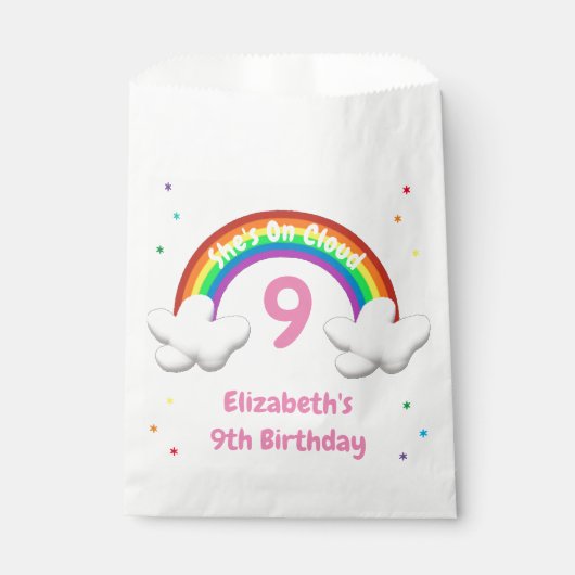 Op Wolk 9! Rainbow Birthday Bedankzakje (Voorkant)