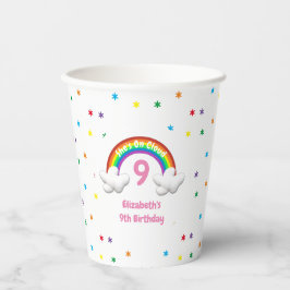 Op Wolk 9! Rainbow Birthday Papieren Bekers